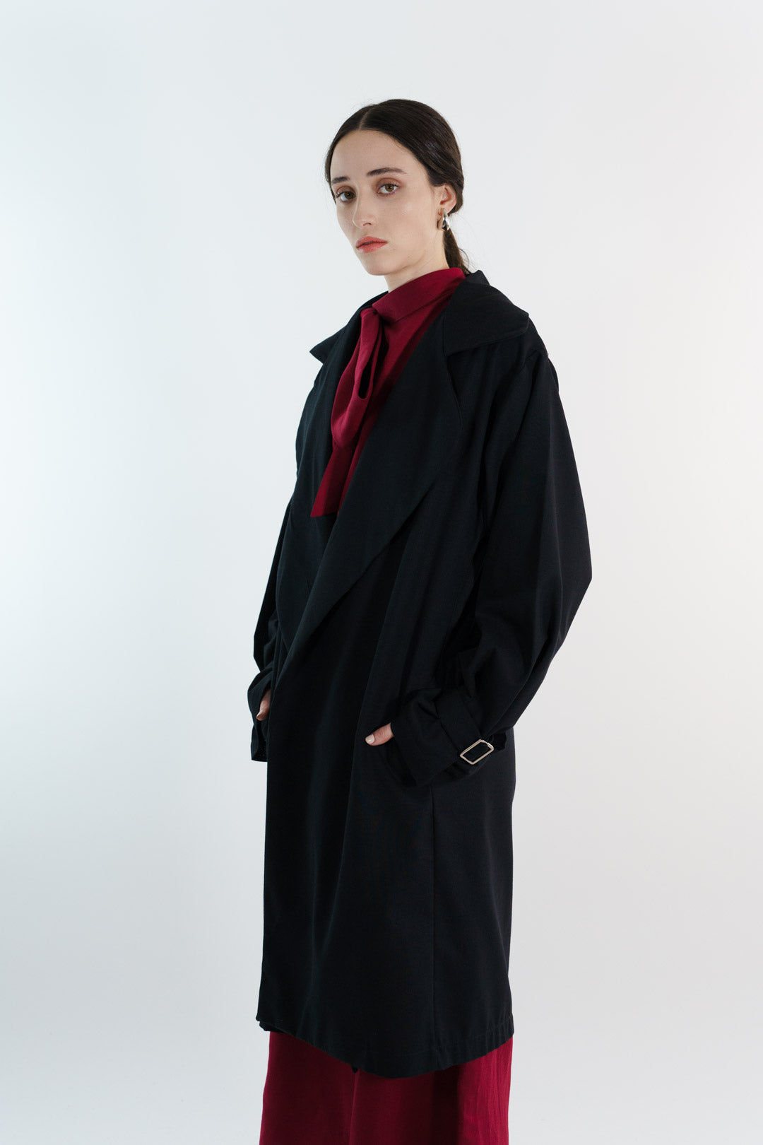 GABARDINA LINO | NEGRO MUJER
