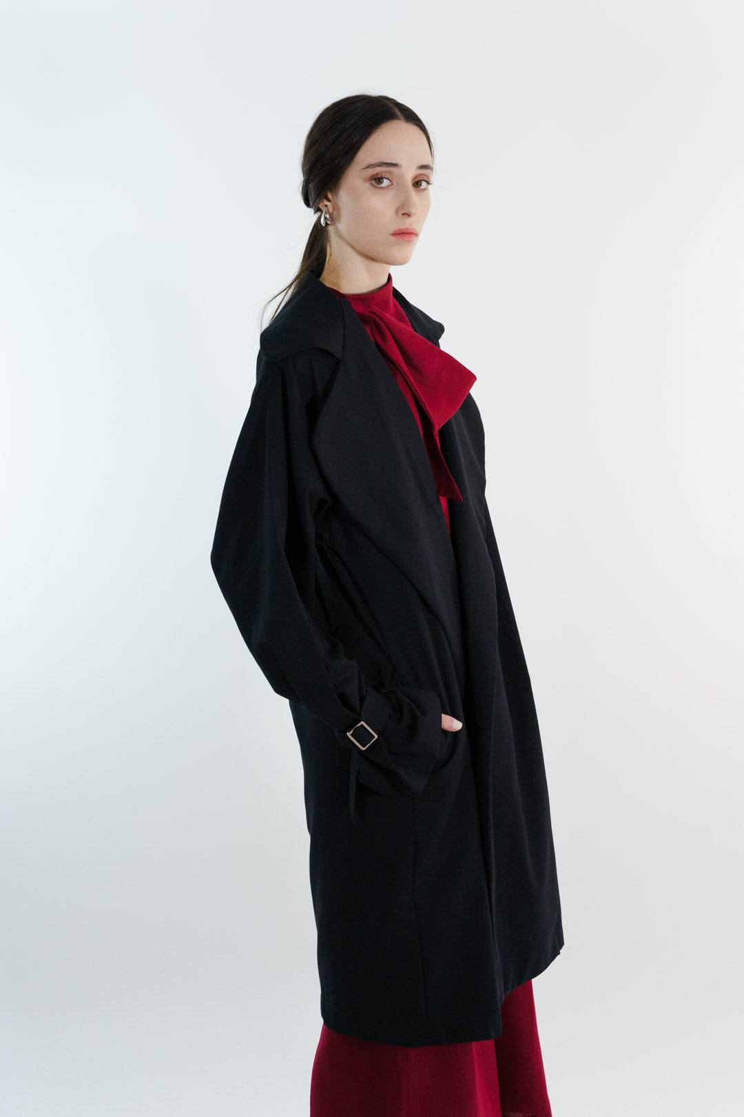 GABARDINA LINO | NEGRO MUJER