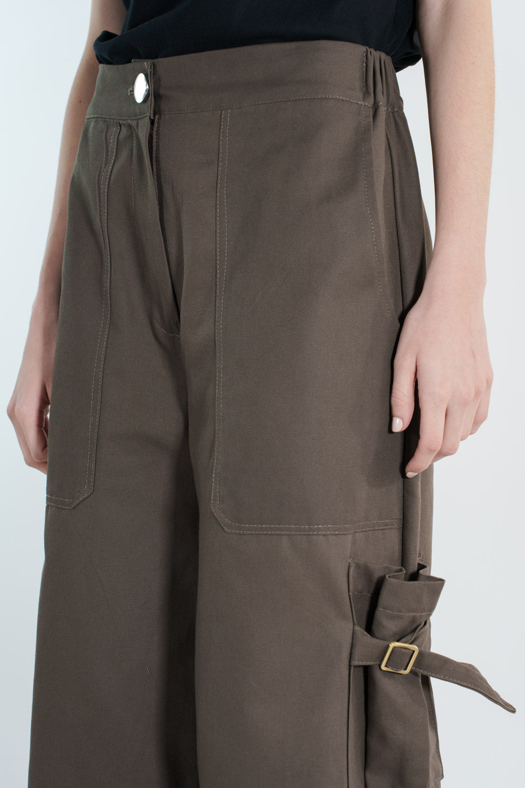 PANTALON CARGO VERDE OLIVO MUJER