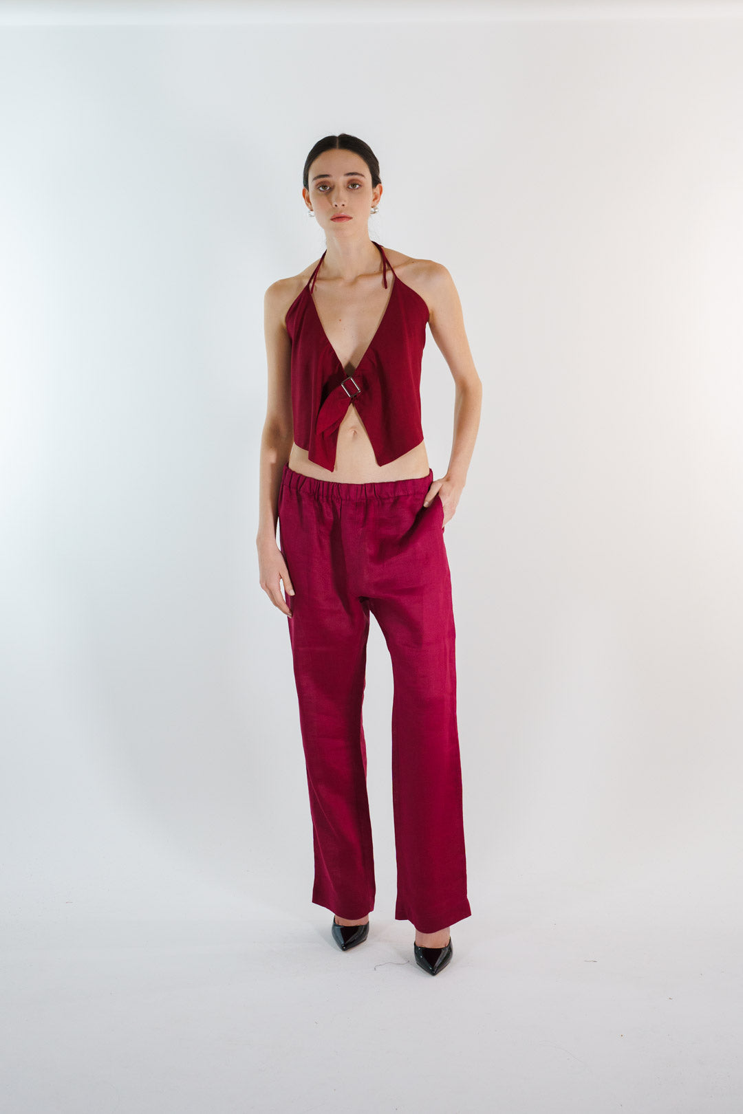 PANTALÓN ARDENAS LINO TINTO MUJER