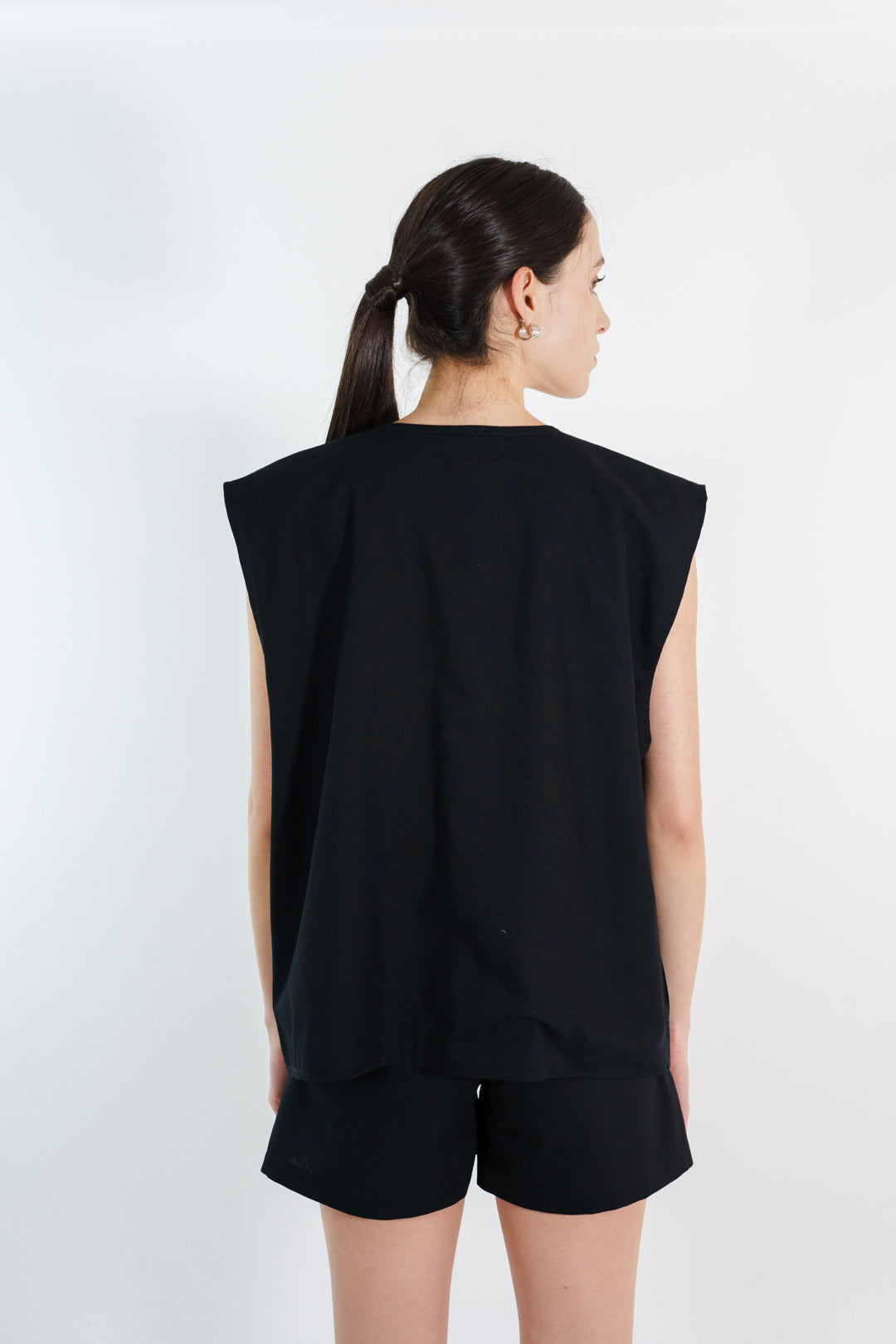 CHALECO LINO | NEGRO MUJER