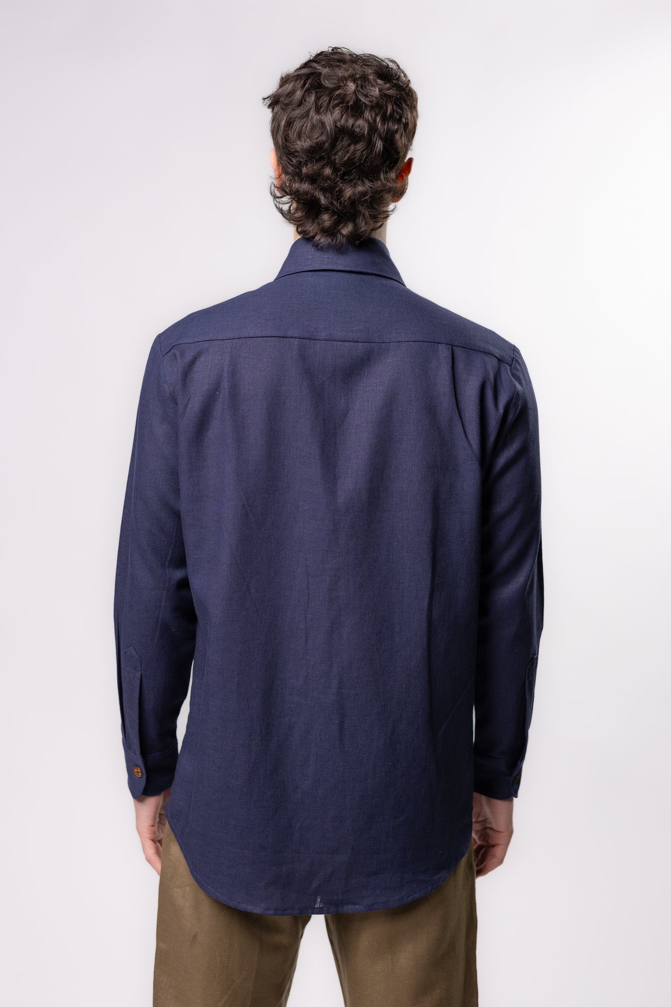 CAMISA LINO DE VESTIR | AZUL MARINO