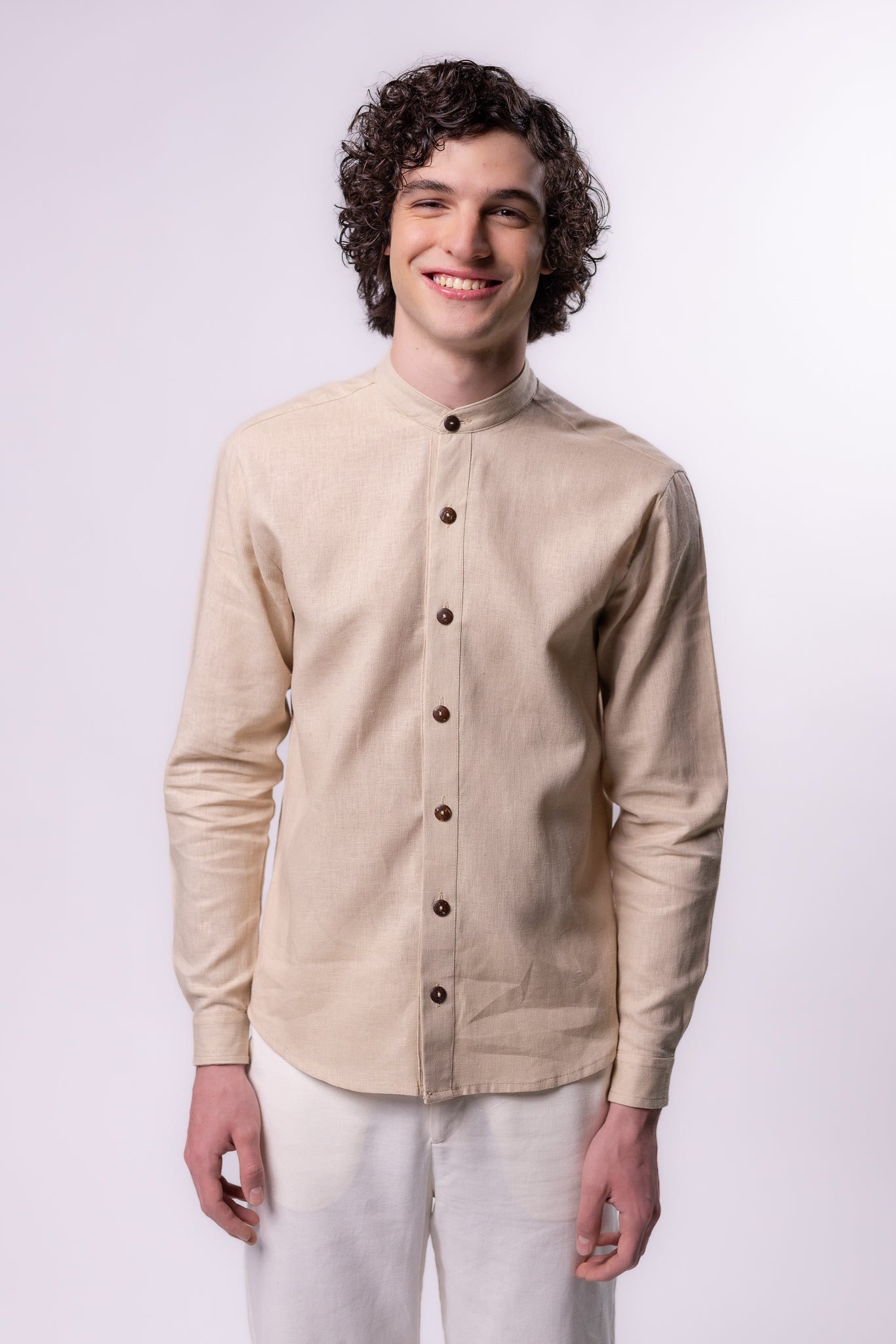 CAMISA LINO CUELLO MAO | ARENA