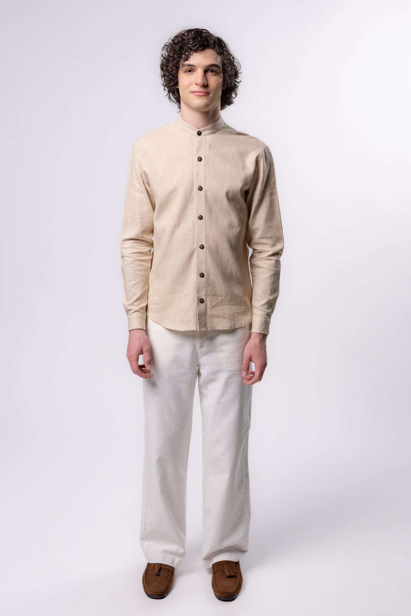CAMISA LINO CUELLO MAO | ARENA
