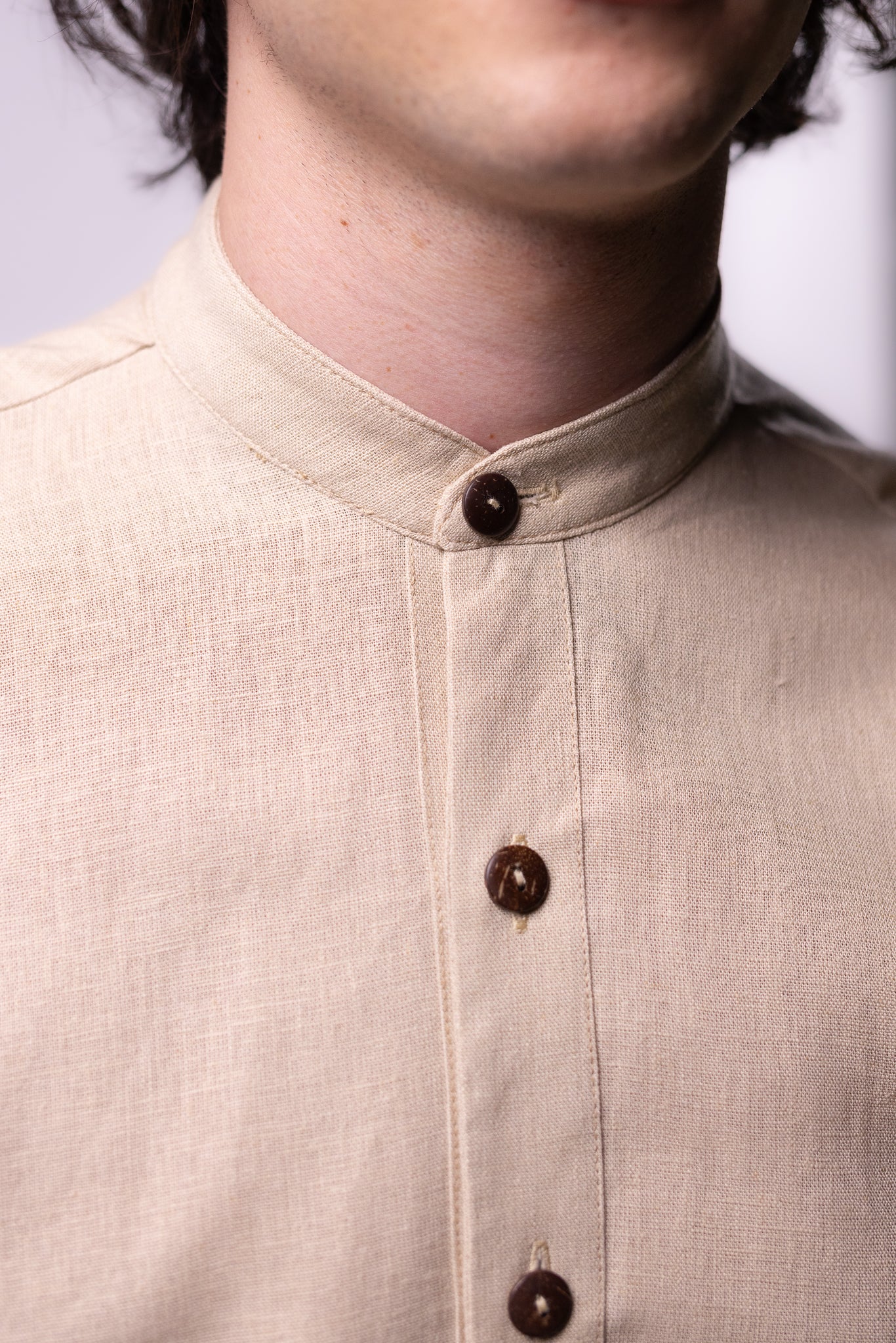 CAMISA LINO CUELLO MAO | ARENA