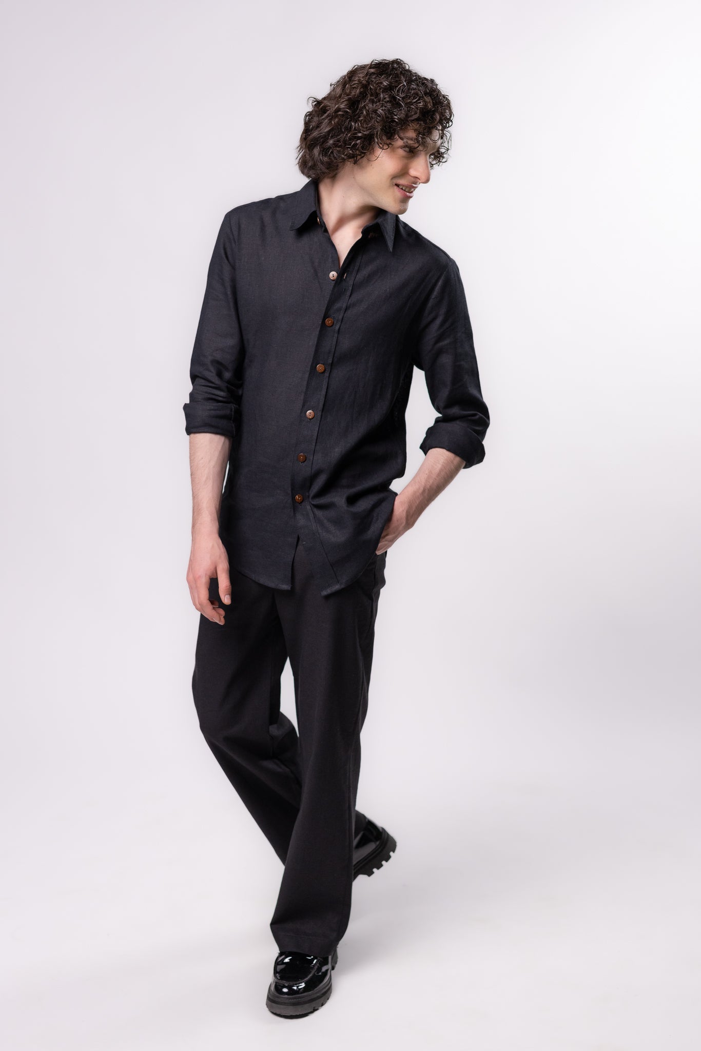 CAMISA LINO DE VESTIR | NEGRO
