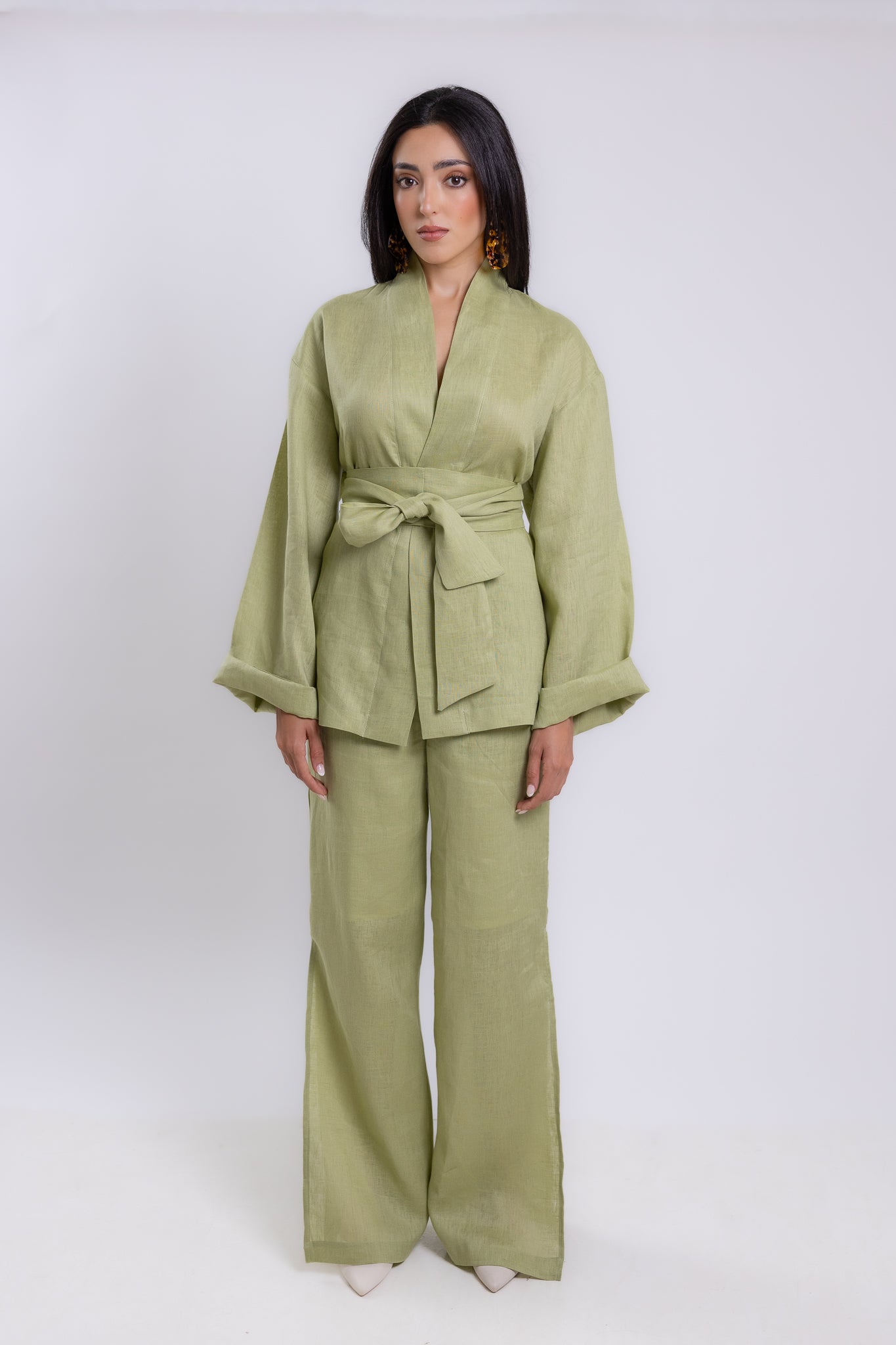 KIMONO NOME LINO | VERDE PISTACHE