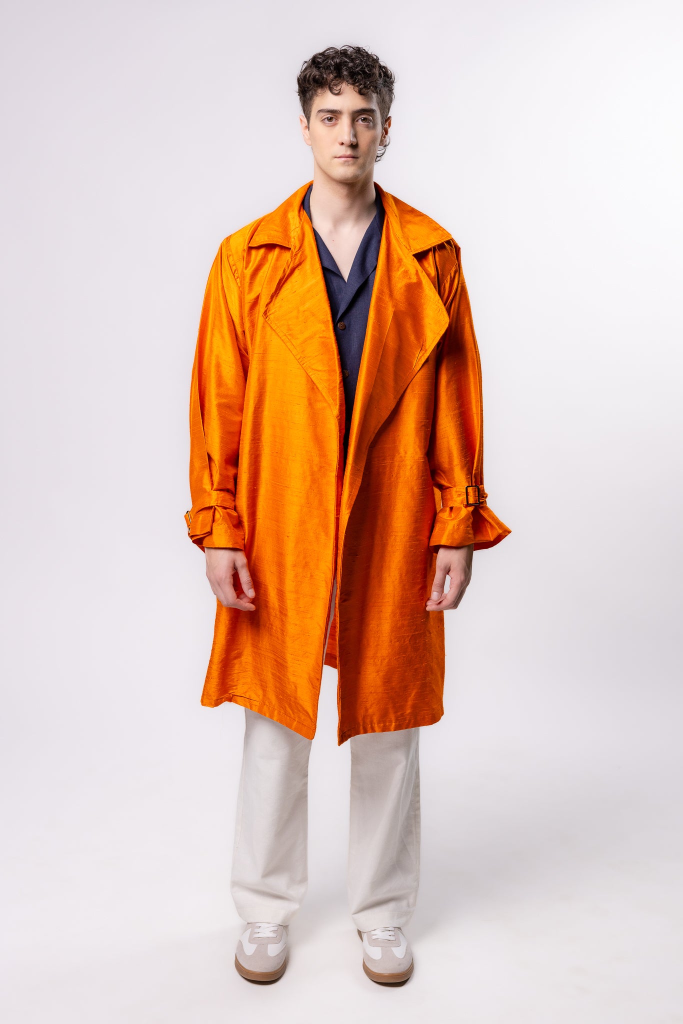 GABARDINA SHANTUNG | NARANJA METALICO HOMBRE