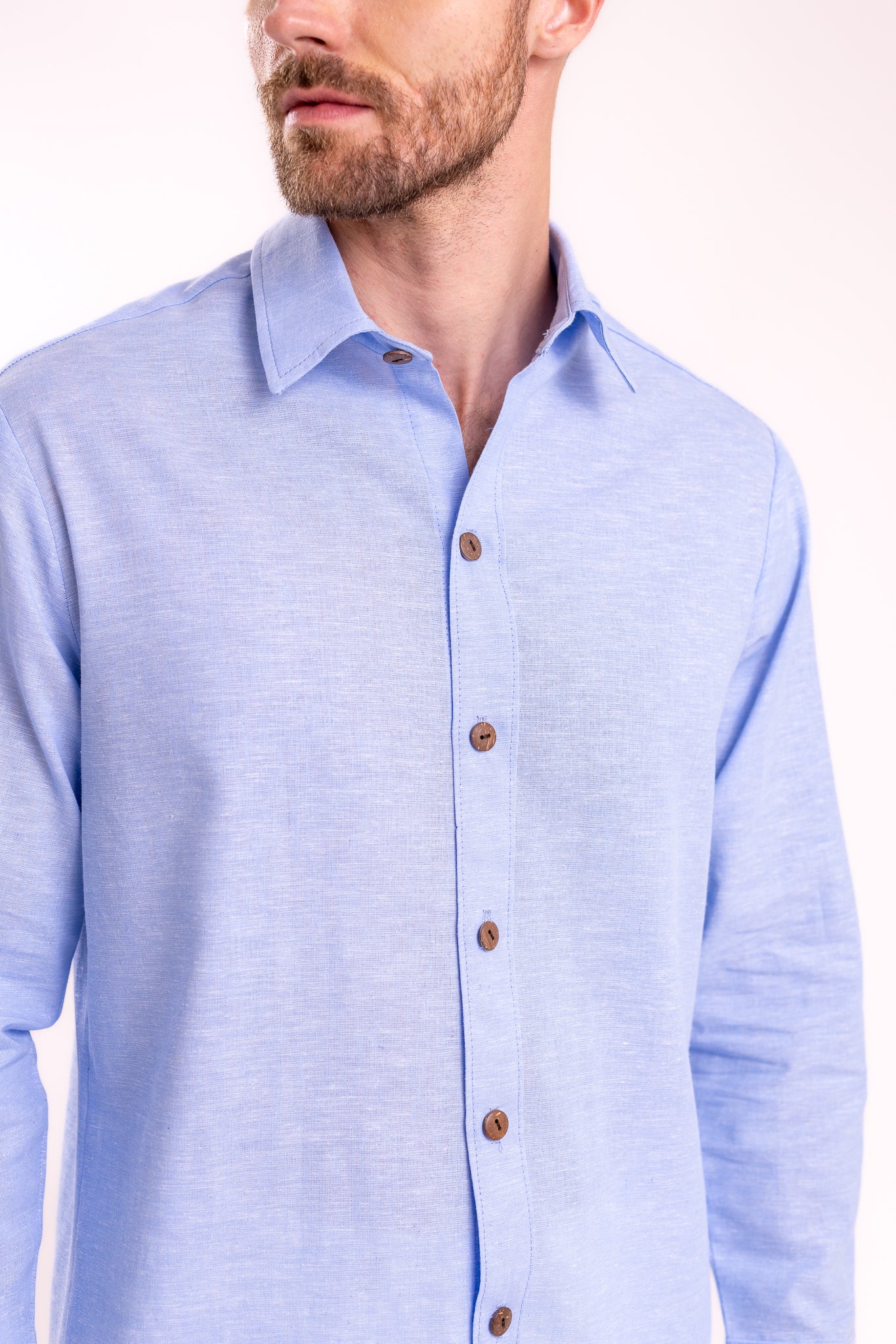 CAMISA LINO DE VESTIR | AZUL CIELO
