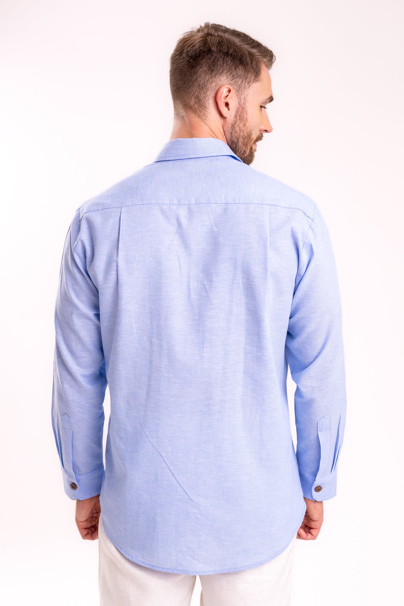 CAMISA LINO DE VESTIR | AZUL CIELO