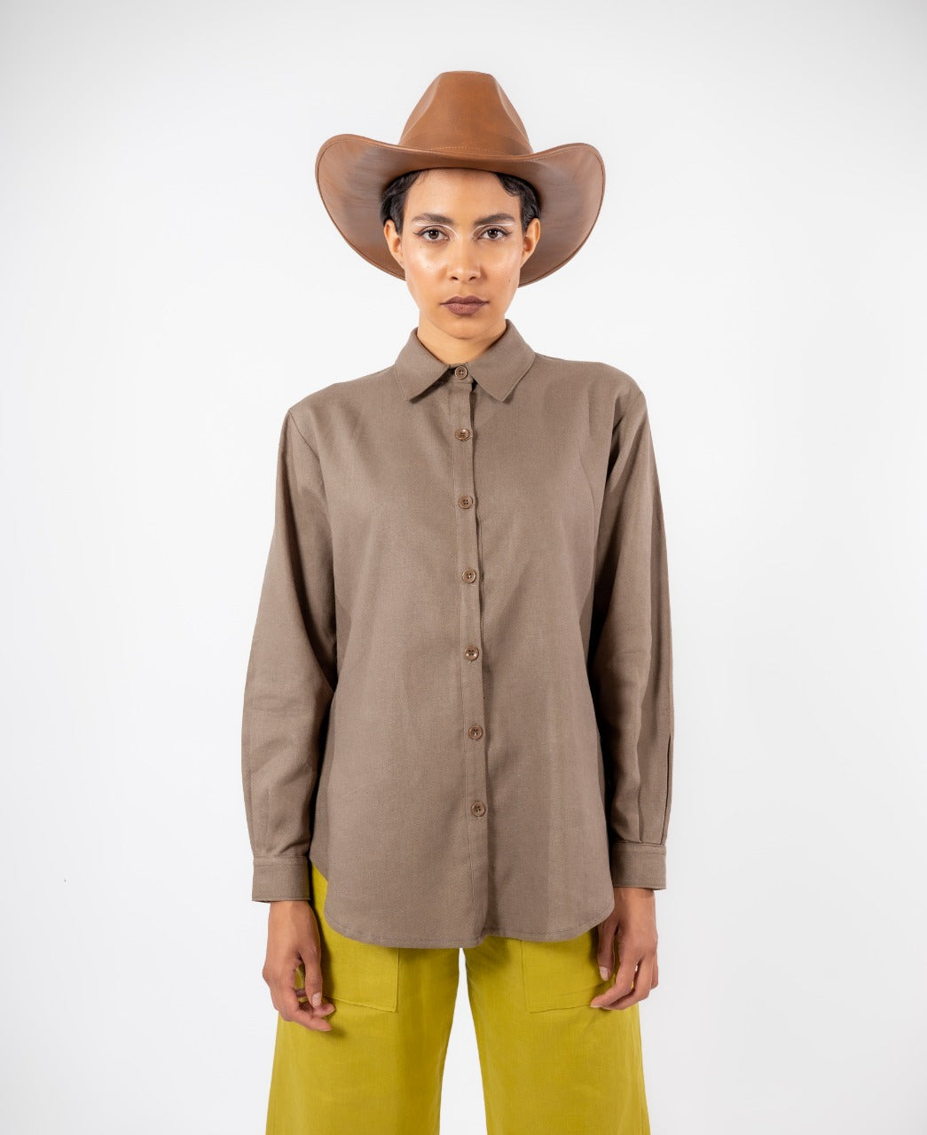 BLUSA LINO RAYÓN | VERDE OLIVO