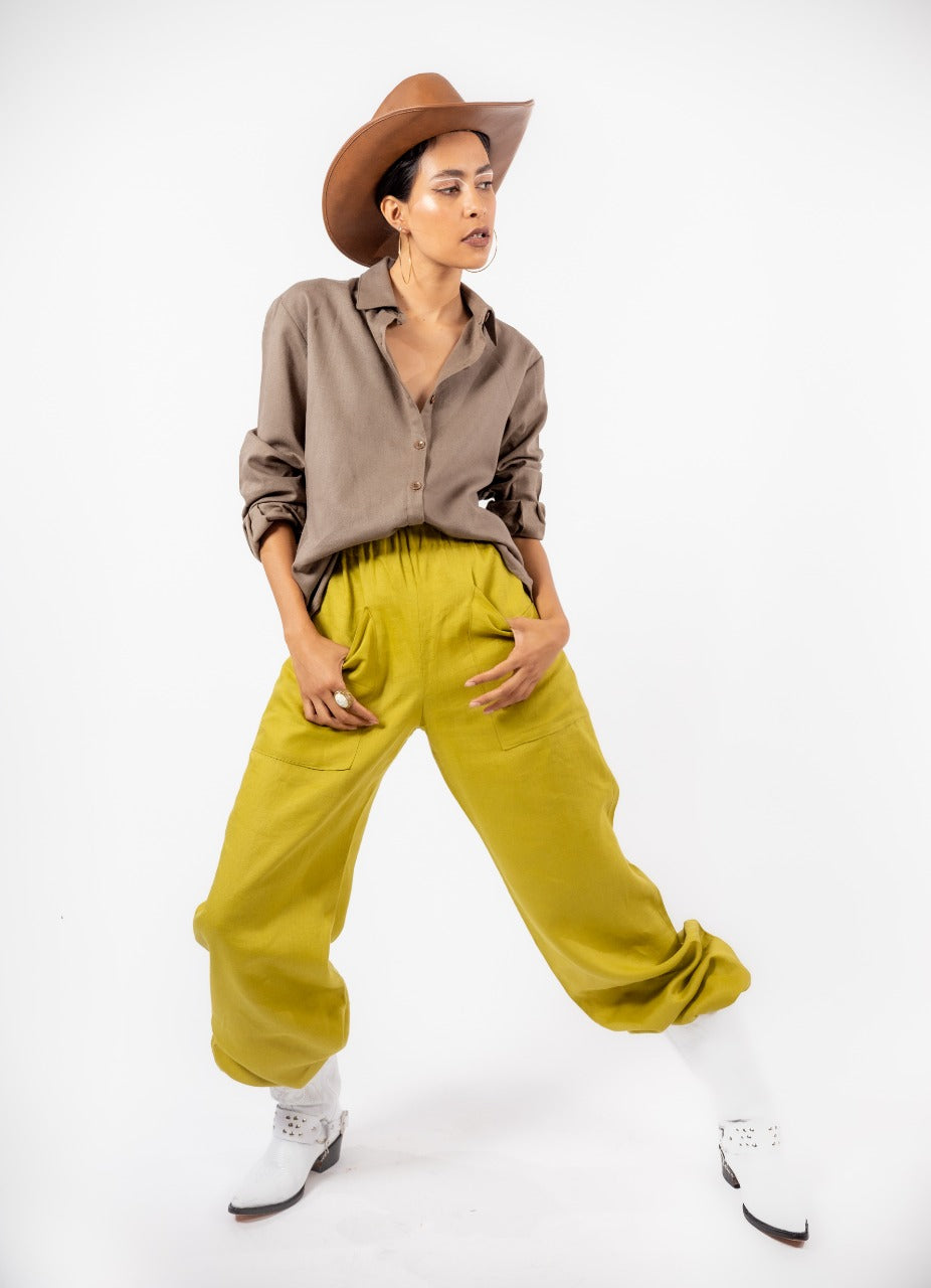 BLUSA LINO RAYÓN | VERDE OLIVO