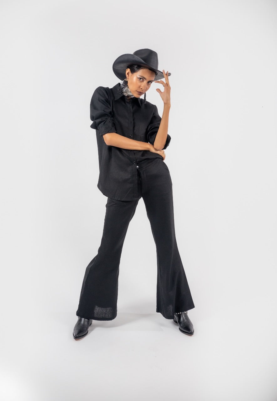 BLUSA LINO RAYÓN | NEGRO