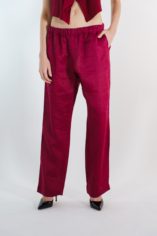 PANTALÓN ARDENAS LINO TINTO MUJER