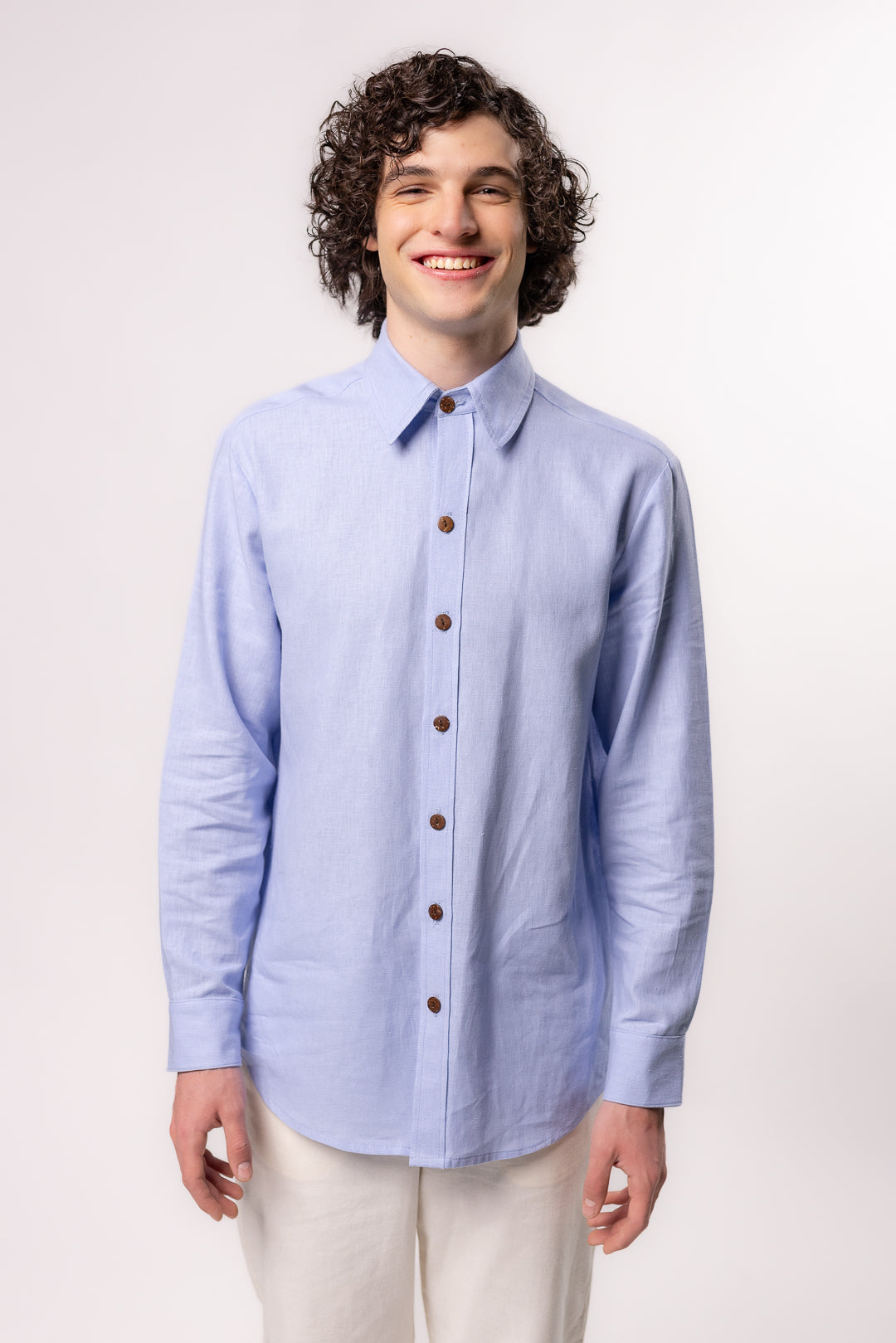 CAMISA LINO DE VESTIR | AZUL CIELO