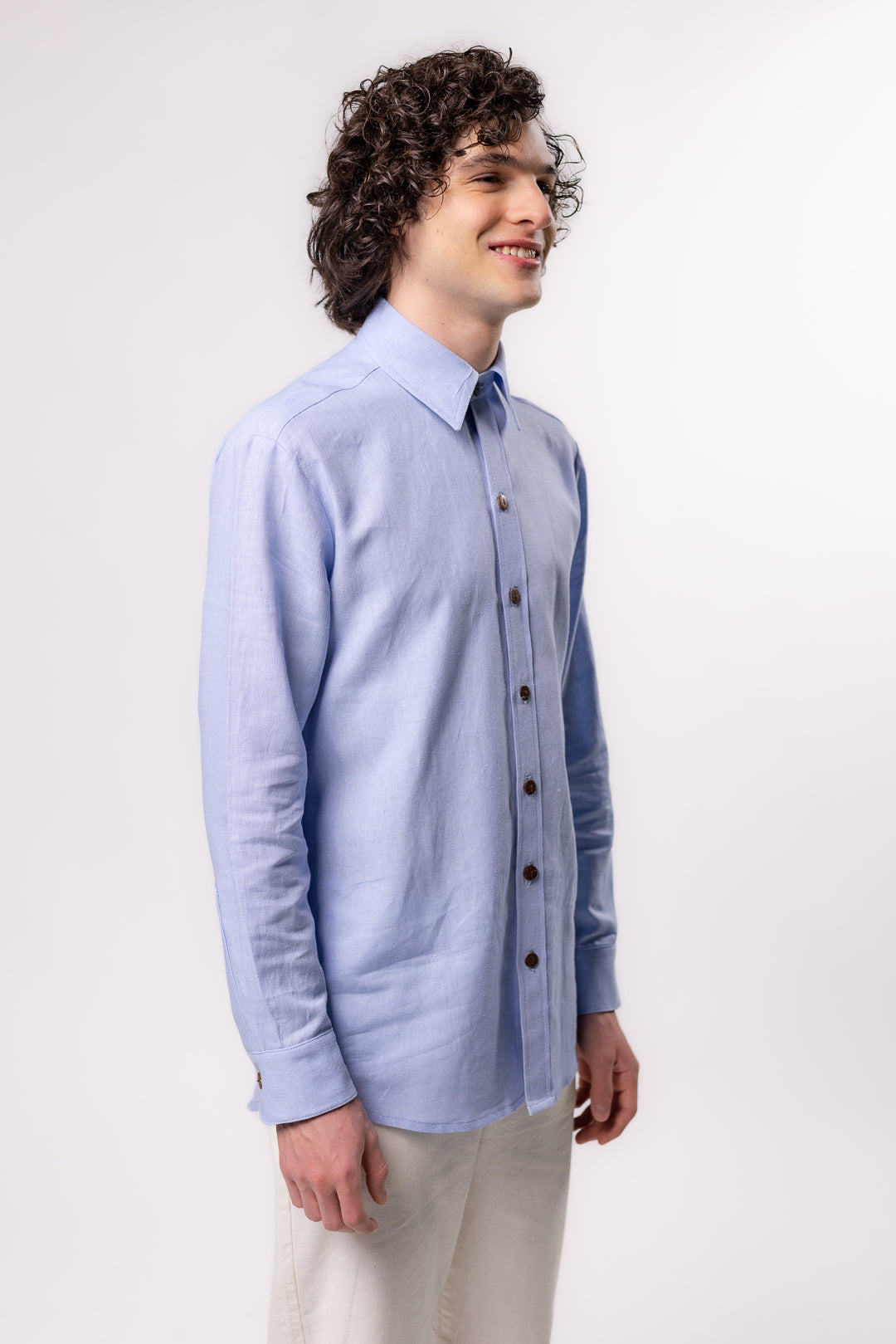 CAMISA LINO DE VESTIR | AZUL CIELO