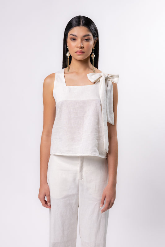 TOP MARBELLA LINO | BLANCO