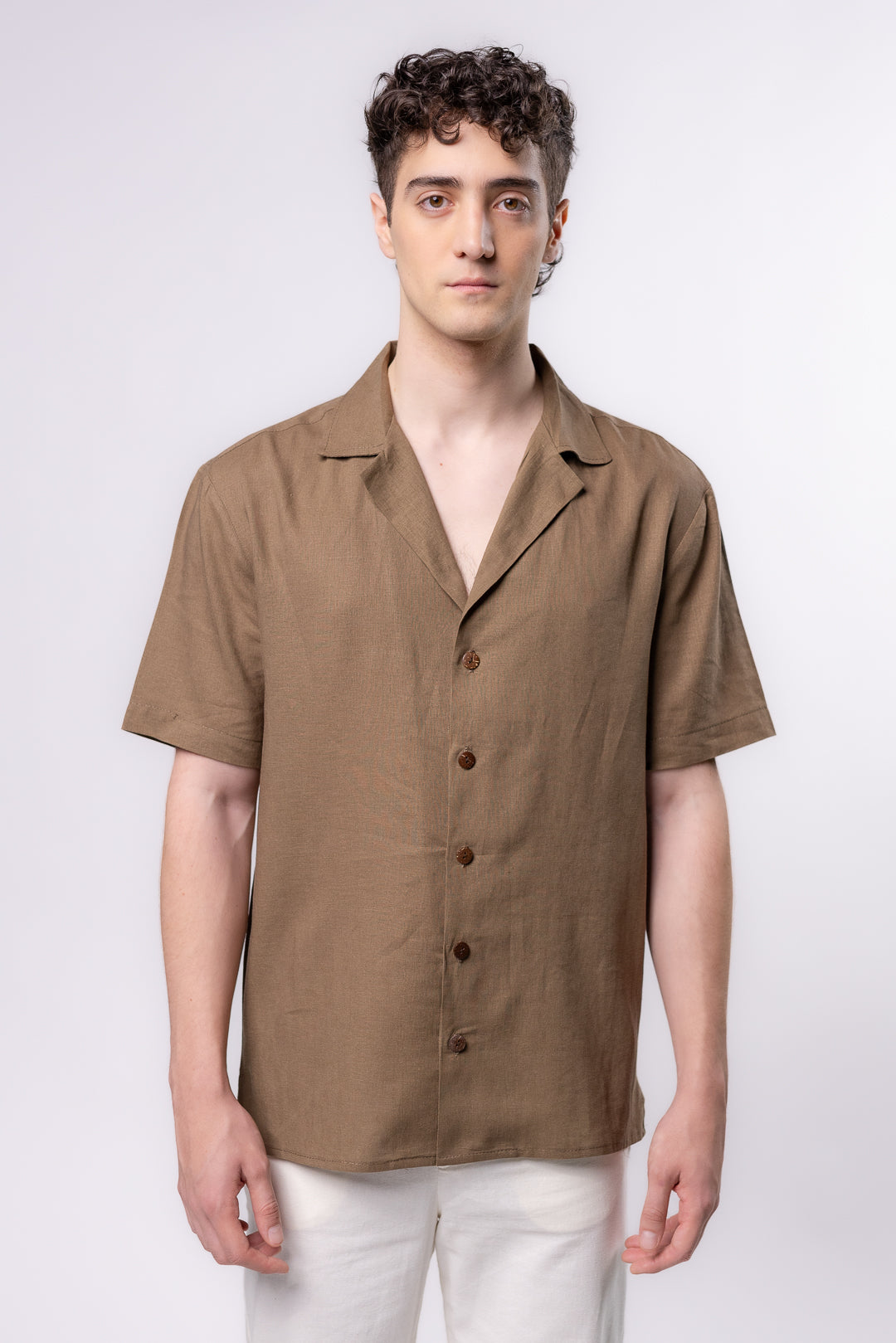 CAMISA LINO TIPO BOLOS | VERDE MILITAR