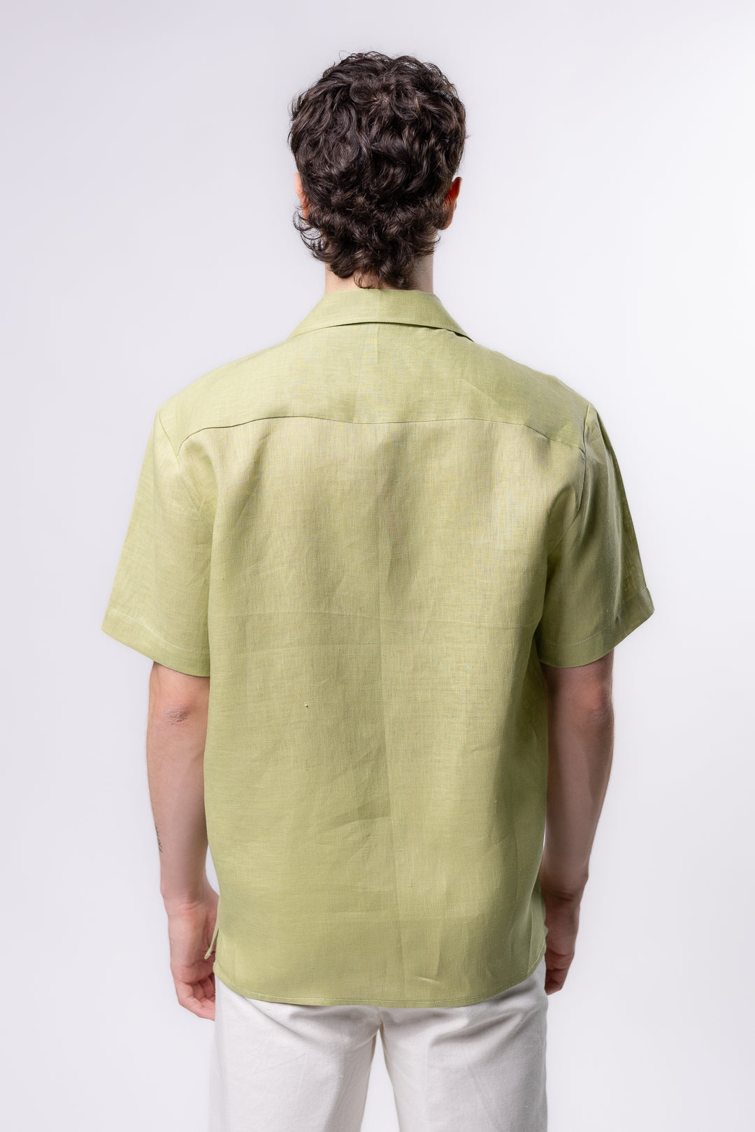 CAMISA LINO TIPO BOLOS | VERDE PISTACHE