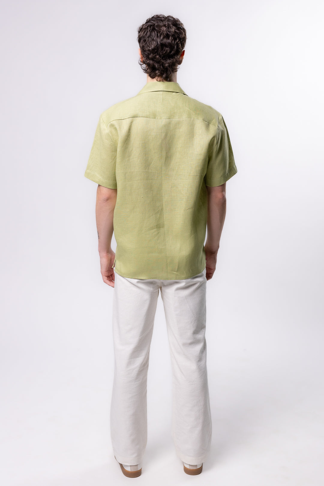 CAMISA LINO TIPO BOLOS | VERDE PISTACHE