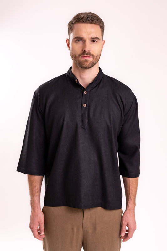 CAMISA MAO 3/4 NEGRA