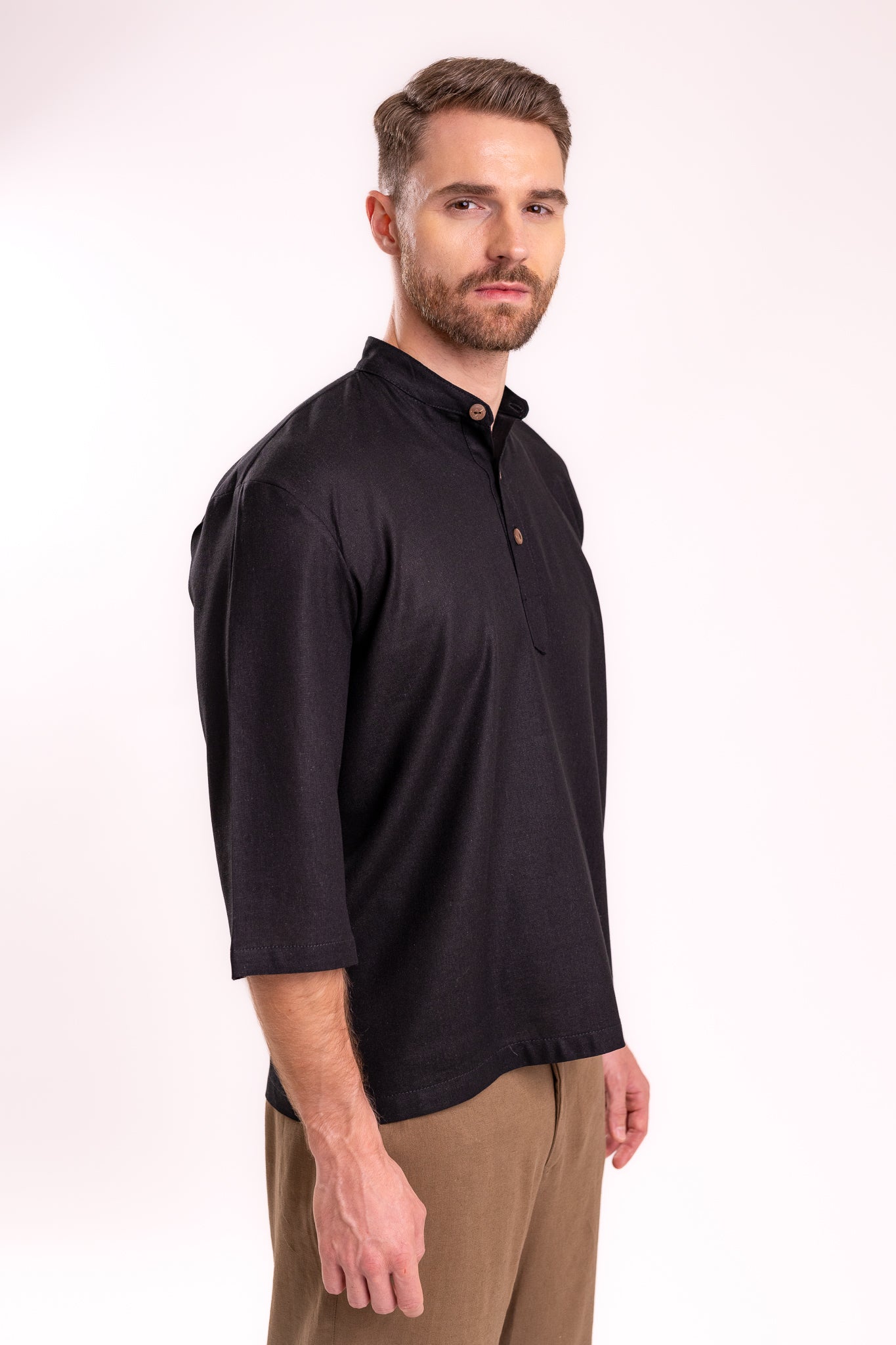 CAMISA MAO 3/4 NEGRA