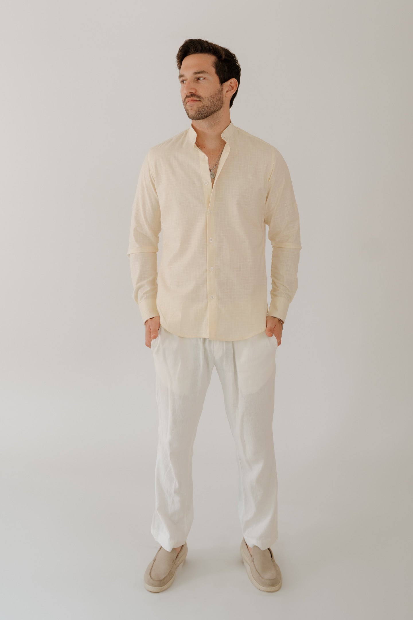 CAMISA CUELLO MAO AMARILLO