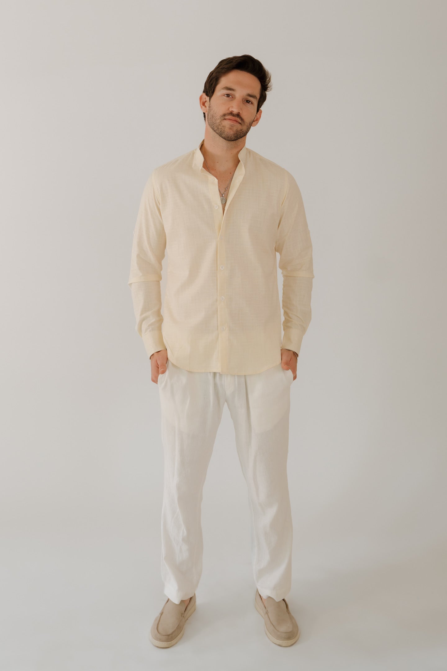 CAMISA CUELLO MAO AMARILLO